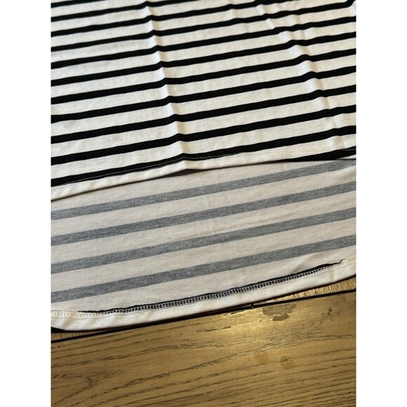 Lularoe Hi-Low‎ Midi Dress Size Medium Striped Short Sleeve Scoop Neck Comfort - Picture 6 of 9